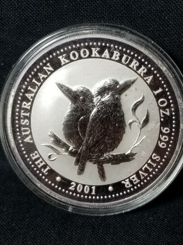 2001 Australian Kookaburra 1 oz. 999 Silver $1 BU Coin Queen Elizabeth II