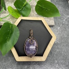 2.25  Polished Gemstone Copper Wire Wrapped Pendant New Free Ship B7229