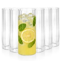 WassergläSer TrinkgläSer LongdrinkgläSer Set 6Er Geriffelt Glas 460Ml Vilde