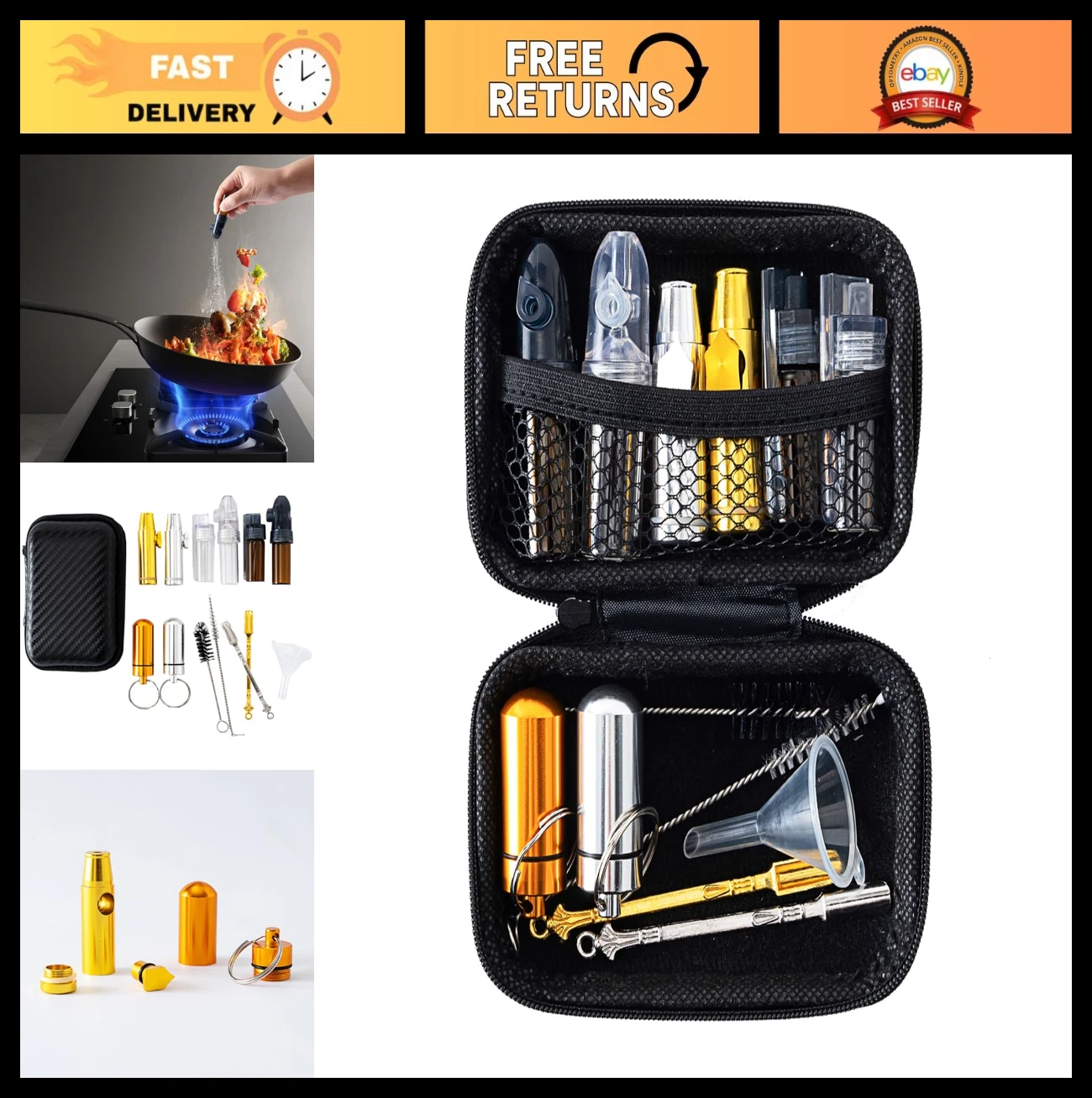 Portable Spice Dispenser Set - Leak-proof Metal Jars for Travel & Camping, Mini