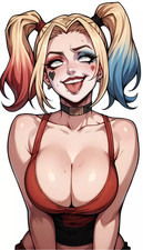 Harley Quinn Comic Waifu Weatherproof Anime Sticker 6" Car Decal