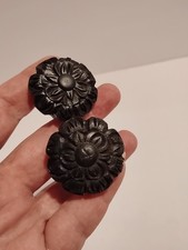 Wood Flower Dresser Knobs Pulls READ