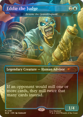 eddie mtg card Secret Lair: Secret Lair x Iron Maiden: Unchained (Non-Foil Edition) : Toys & Games that player draws an additional card Eddie the Judge (Commander) |