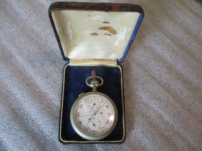 VINTAGE JOCKEY CLUB STOPWATCH DUAL TIME 7J-SWISS LANDERON/HAHN-PARTS/REPAIR/RUNS