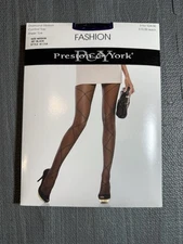 Preston & York Women's Diamond Ribbon Control Top Sheet Toe Med Jet Black 67175A