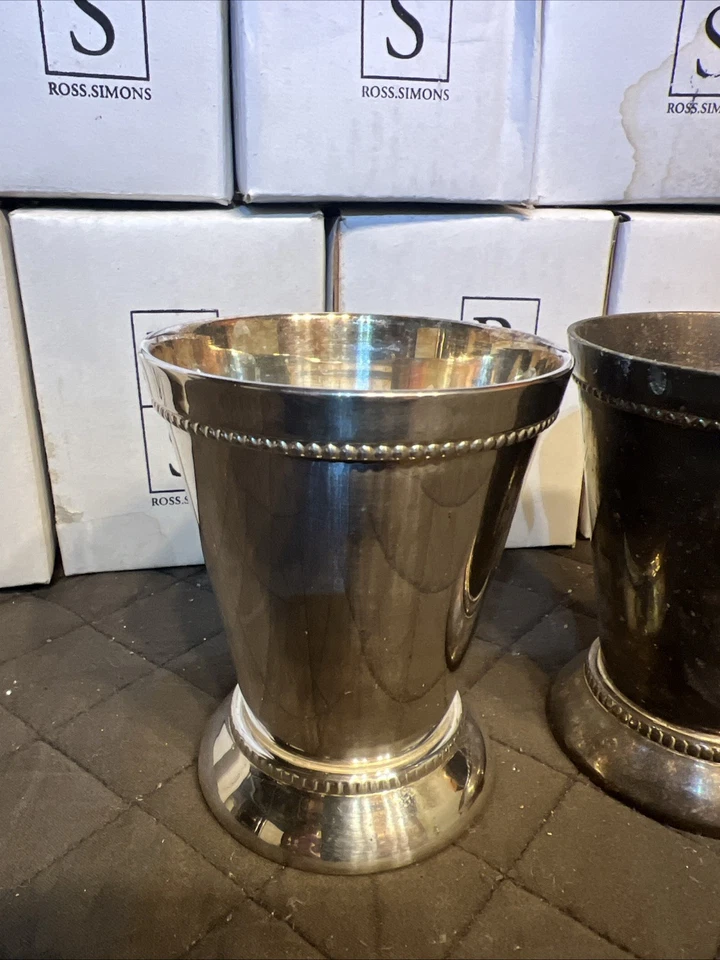 ROSS SIMONS Banhado a Prata Perfeito Julep Cups Kentucky Derby Conjunto de 12 - Imagem 2 de 4