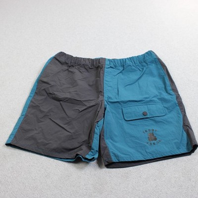 Teddy Fresh Swim Shorts Mens Large Blue Black Colorblock Nylon Bear Logo Beach
