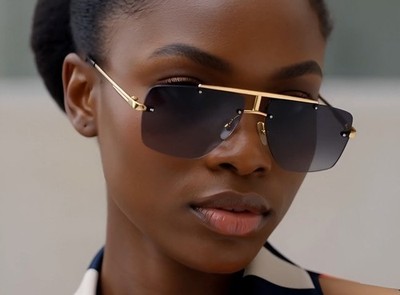 Sunglasses Retro Women Trendy Outfit Gradient Lens Female Frameless Glasses New