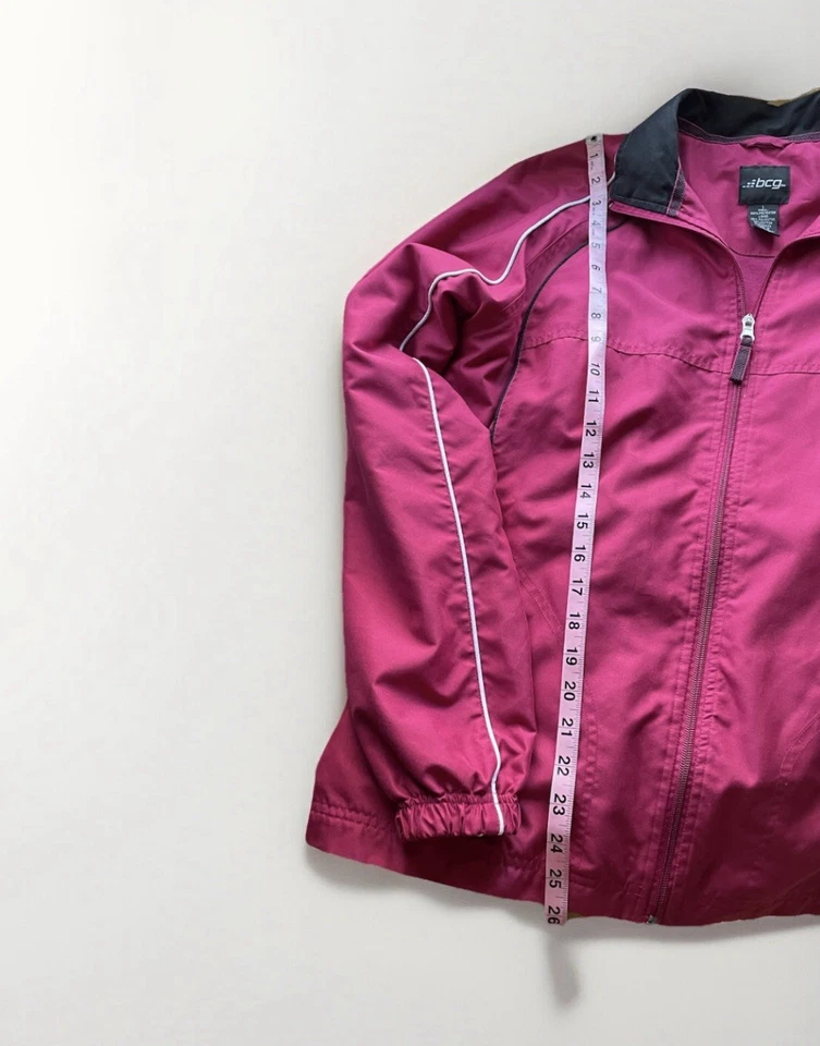 Vintage BCG Maroon Women’s Windbreaker Lined Size L - bcg Women’s Jacket  - Image 4 of 4