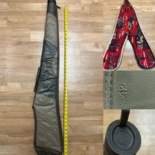 Vintage RARE 42" JUMBO Grey Leather Padded Full Zip Gun Rifle Shotgun Case