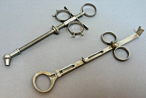 Antique Medical Lot ANGLED TONSIL SNARE LARYNGOLOGY & Tonsil Guillotine