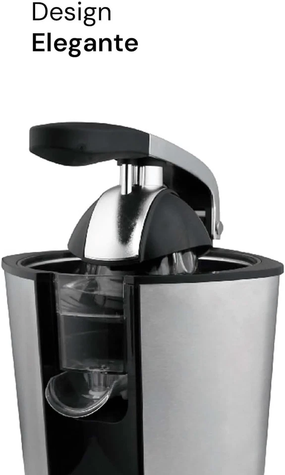 Spremiagrumi Elettrico in Acciaio Inox Nero - Ideale per Spremute Veloci E Senza - Immagine 3 di 4