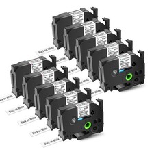 10PK TZ-251 TZe-251 Black on White 24mm Label Tape For Brother P-Touch PT-E500