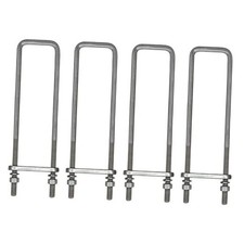 16" Square U-Bolt Kit with 1/2" x 4-1/4" Tie Bars  Hardware, 5/8" 16" U-Bolt