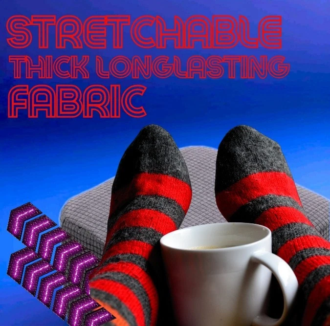 2 reposapiés cojín esponja tapizado a cuadros Buffalo + cubierta gris oscuro - local Foto 2 de 4