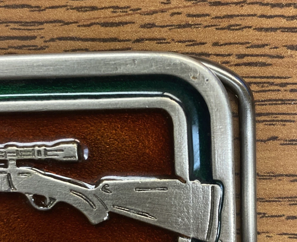 Hebilla de cinturón Buckmark Browning Firearms de colección de 1980 - pistola rifle cazador EE. UU. Foto 4 de 4