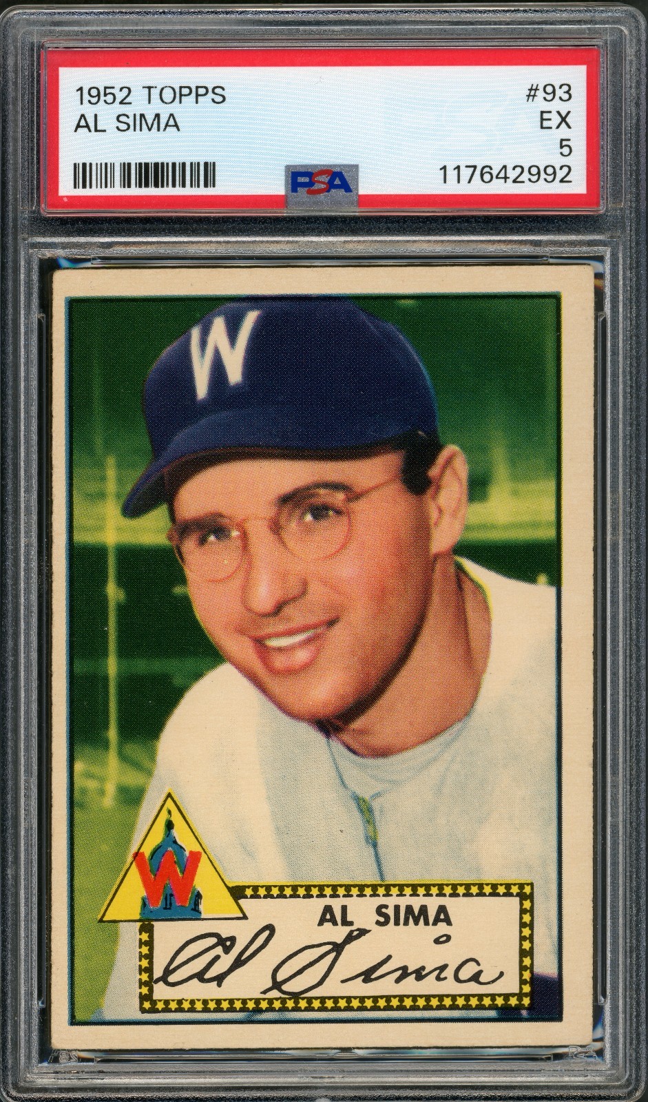 1952 Topps Al Sima #93 PSA 5 EX! Just Graded!