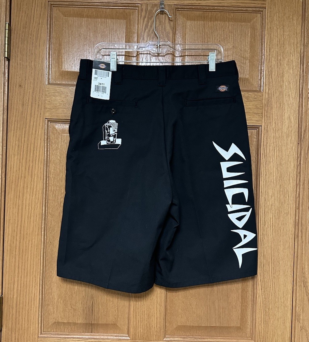 スケートボード Dickies874  Suicidal Tendencies NWT Dickies Suicidal Tendencies Black Shorts 34