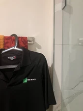 H&R Block tax black short sleeve polo golf Shirt men's adult medium