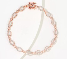Affinity Diamonds Rose Clade Oval Link Bracel...