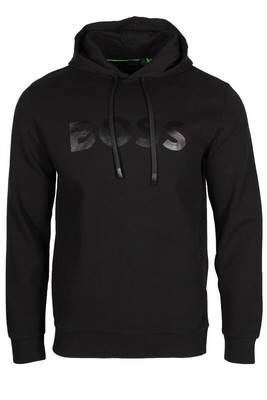 HUGO BOSS Soody Mirror Men's Cotton-Piqué Hoodie in Black 50510480