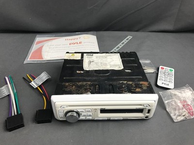 Pyle PLCDBT65MRW In Dash Marine Boat CD MP3 Player with Remote For Parts