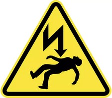 Segnale di pericolo elettrico autoadesivo - 200 mm 