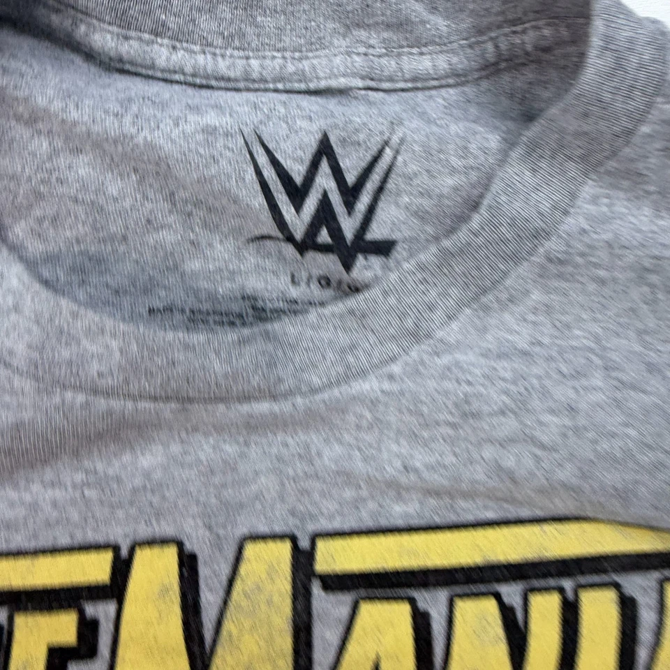 WWE 摔跤狂热衬衫成人大号灰色圆领石头冷底图案 — 第 3/4 张图片