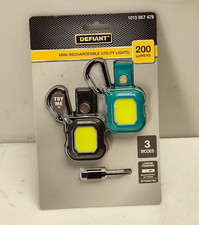 Defiant 2-Pack 200lm Mini Rechargeable Multi-Use Utility Light with Key Ring
