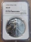 1994 American Silver Eagle NGC MS69 Brown Label
