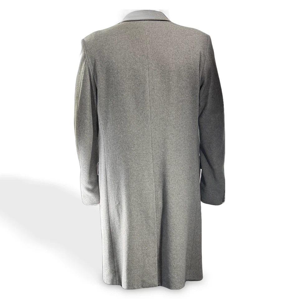 Bloomingdale's Mens Grey Overcoat Cashmere Classic Pre-owned Good - Image 2 of 4