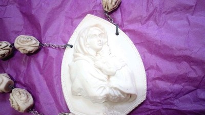 Huge 62'' Alabasterite Wall Rosary Catholic XL Large Beads Crucifix Home Decor 