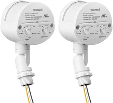 2 Pack Motion Sensor, 180-Degree Replacement Motion Detector, Adjustable Time & 