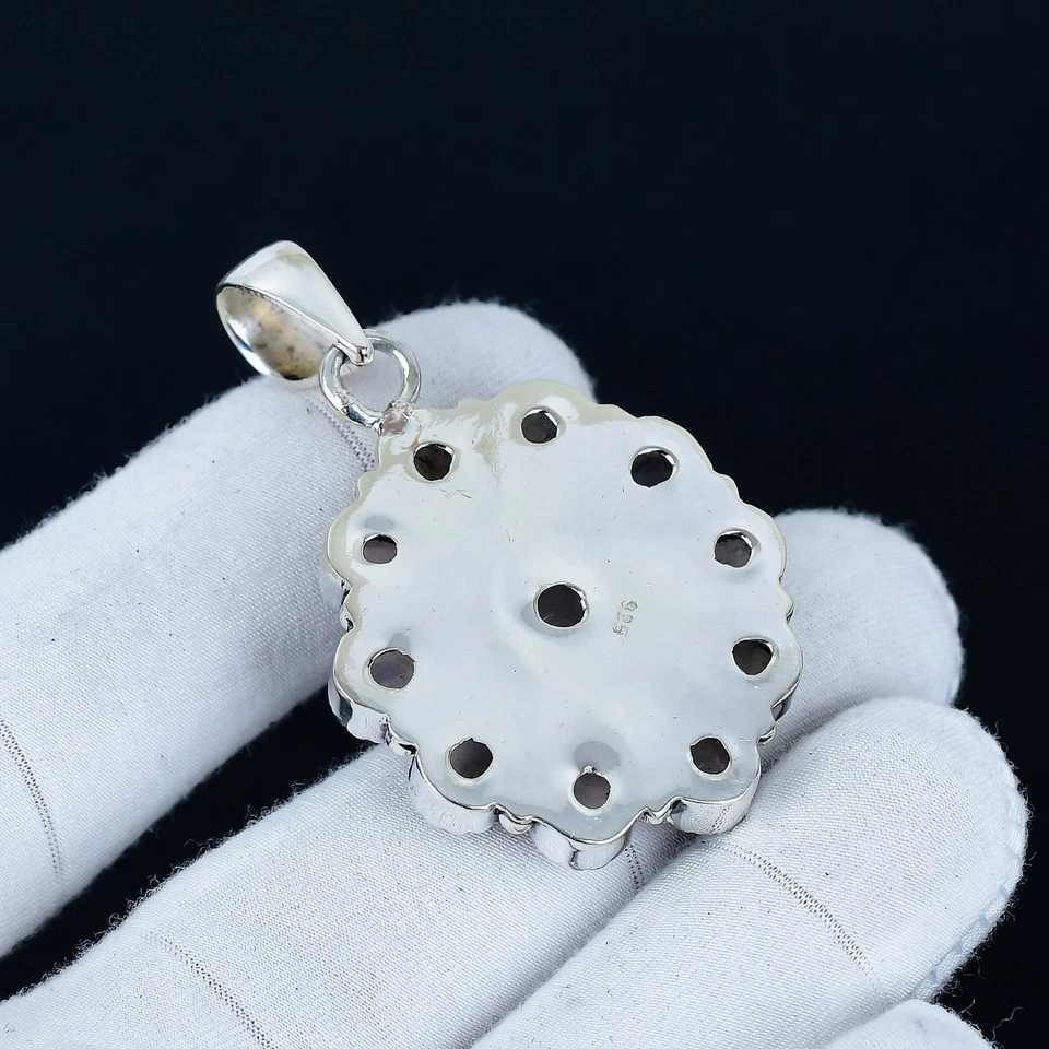 Rosa Quarzo Gemma Ciondolo 925 Argento Sterling Gioielli Per Regalo di Natale - Immagine 4 di 4