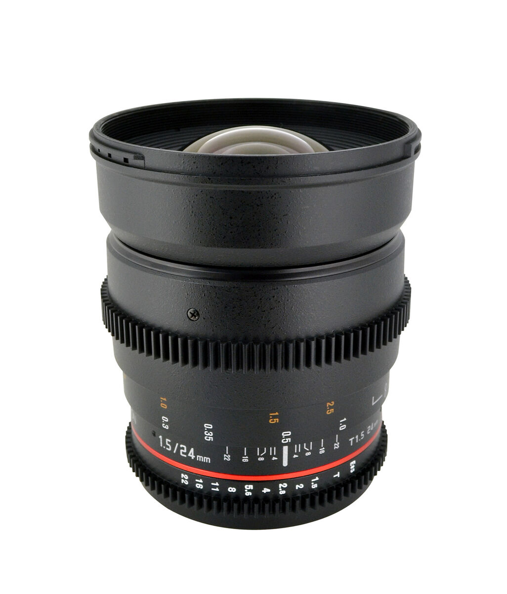 Rokinon 24mm T1.5 Cine Wide Angle Lens w/ De-clicked Rokinon 24mm T1.5 Cine Wide Angle Lens w/ De-clicked