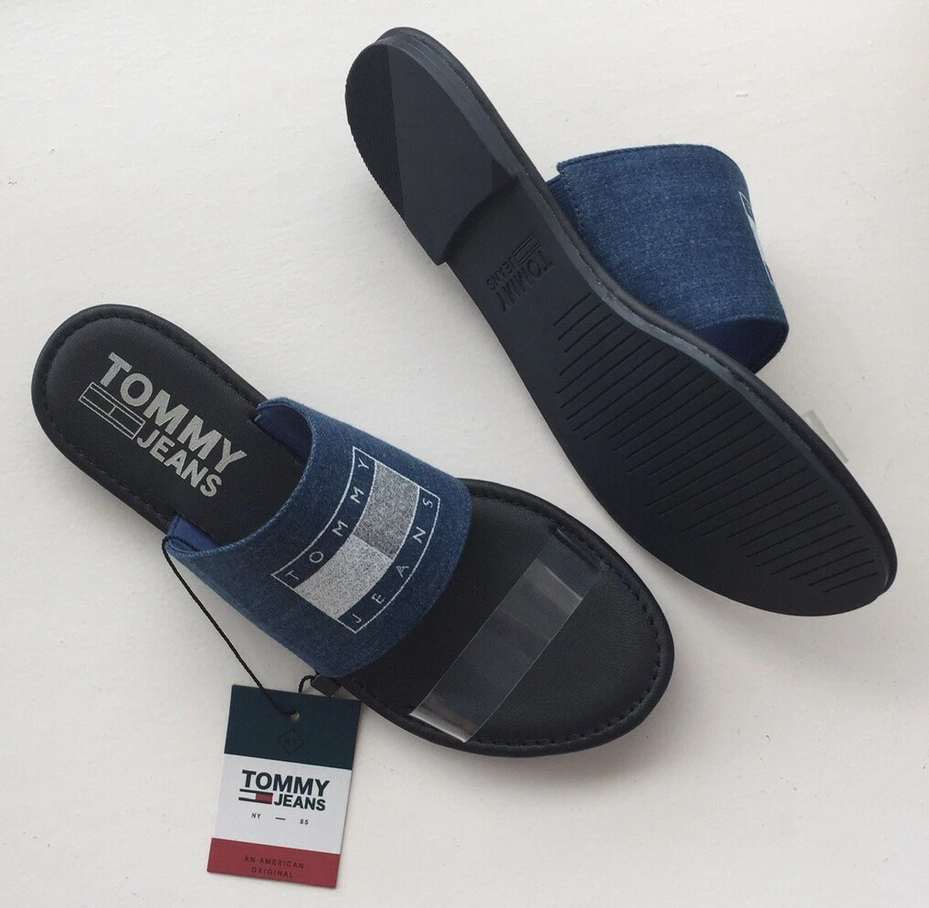 Tommy Hilfiger Stretch Denim Flat Sandals Size UK6 Bnwt eBay