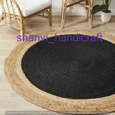 Indian Handmade hand Braided Multi Color Cotton and Jute Area Rug Home Decor Rugs Floor Decor Runner Rugs Inidan Carpet Size 2 X 3 Feet