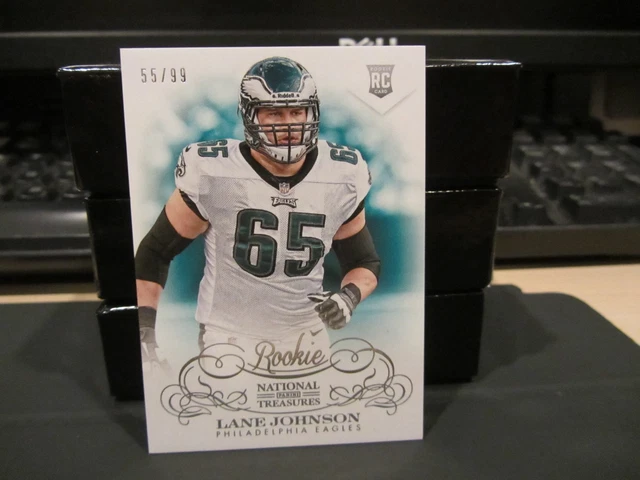 National Treasures Rookie Base Card Eagles Lane Johnson 55/99 2013