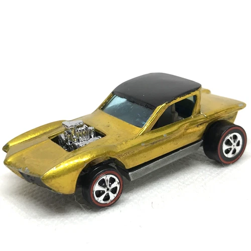 Hot Wheels Redline Python 1967 Gold Gray Int. Restored Made In Hong Kong