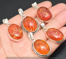 Baltic Amber Gemstone Pendant 925 Silver Plated Wholesale 5pcs Jewelry Lots
