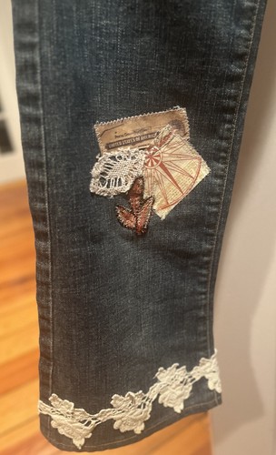 Truly Madly Wearable Art Jeans / Women’s /size 29 Repurposed/ Upcycled / Boho - Picture 18 of 20
