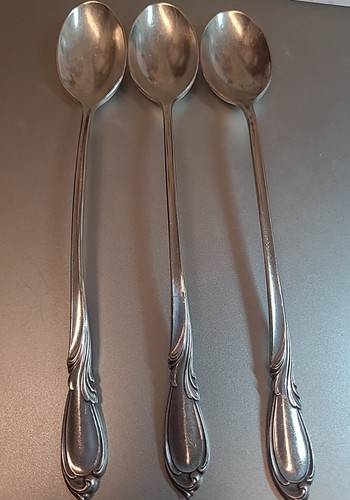 Set Of 3 International Sterling Rhapsody  Iced Tea Spoon 7 .25" No Mono N08 - Picture 1 of 6