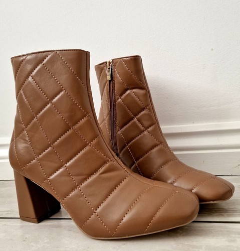 Damas Mujeres Botines con Cremallera Tacón Medio Bloque Inteligente Trabajo Oficina Zapatos Tallas - Imagen 7 de 7