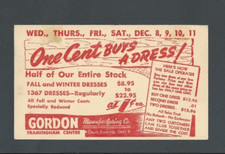 1948 Framingham Ma Gordon Mfg Co 1c Buys A Dress Mfr Has Super Sale