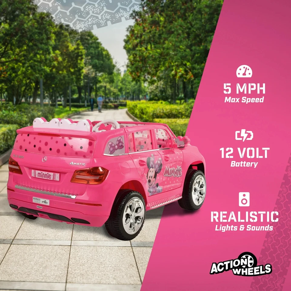 Coche de paseo Disney Minnie Mouse Mercedes GLS 12V a batería, edades 3+ Foto 4 de 4