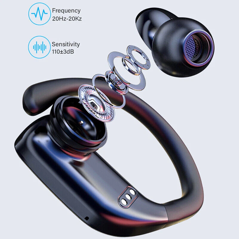 Bluetooth Headset 5.1 TWS Wireless Earphones Earbuds Headphones Stereo Ear Hook - Image 4 of 4