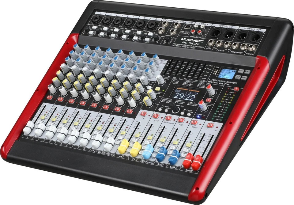 MUSYSIC Professional 10 Channel PA Mixer Dual 24-bit 99FX USB interface MU-G10DX - Image 2 of 4