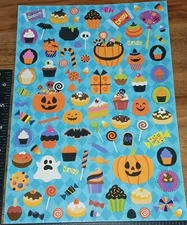  Stickers,scratch  N  ,bubblegum Halloween, Big Sheet Unknown Maker,(stk5 Bx)