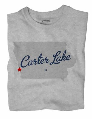 Carter Lake Iowa IA T-Shirt MAP