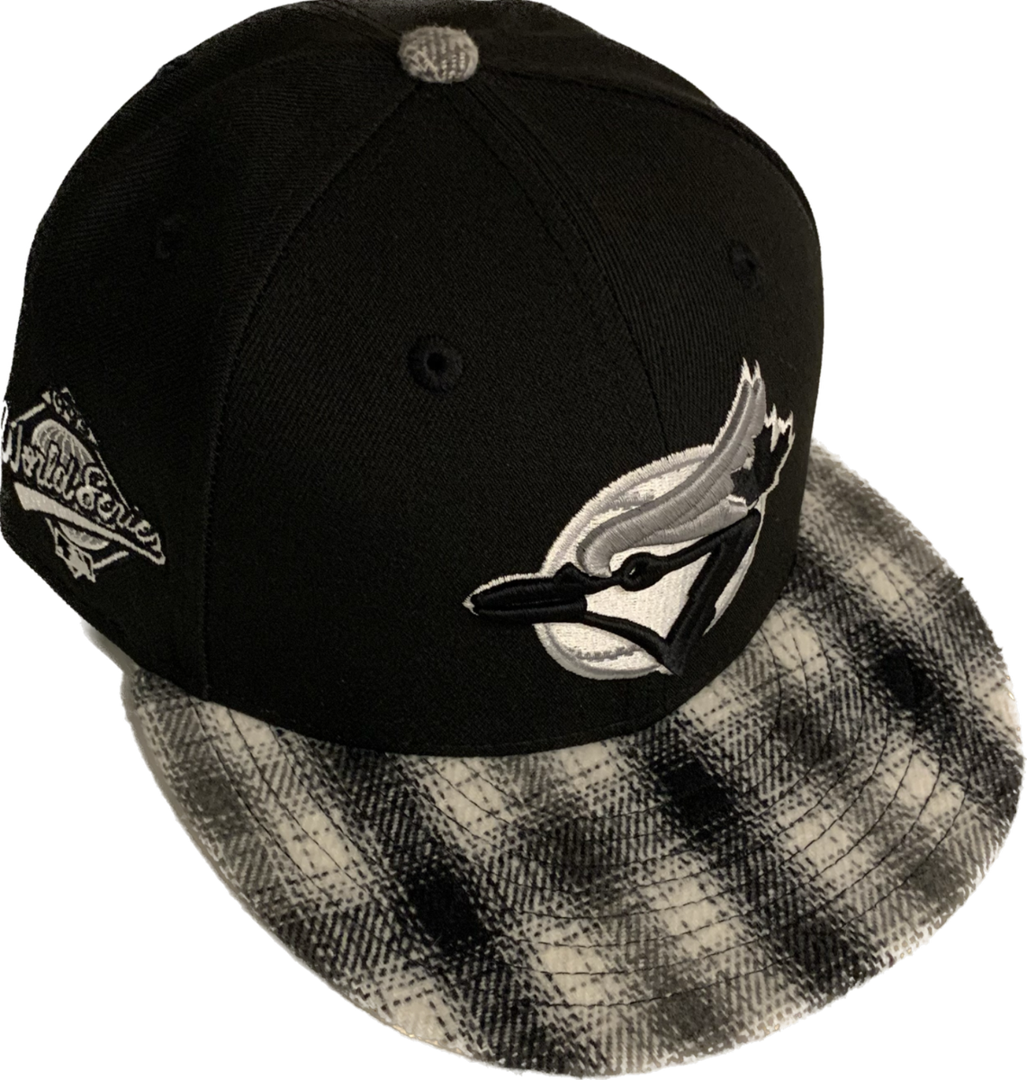 Toronto Blue Jays New 59fifty 1993 World Series Patch Plaid Black